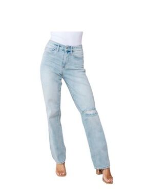 NWT Judy Blue High Rise 90's Straight Jeans Light Wash Size 15/32 JB82600LT